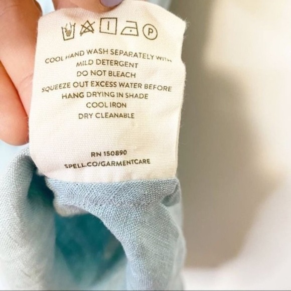 RARE SPELL & THE GYPSY COLLECTIVE Mae Linen Dress in Seafoam Green - Picture 13 of 16